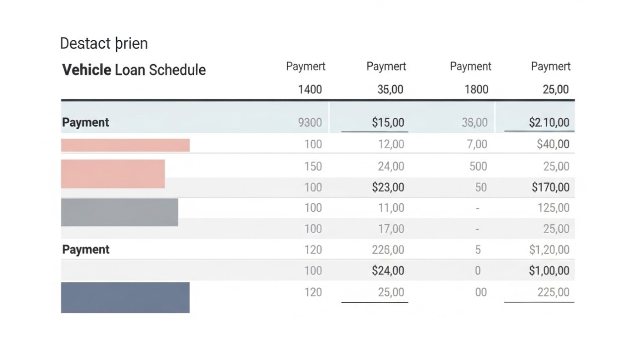 jadual pinjaman kenderaan syarikat kewangan konvensional