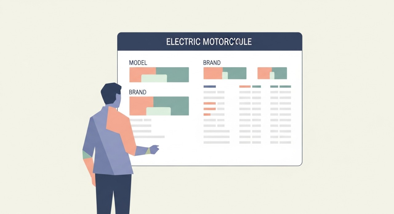 jadual pinjaman motosikal elektrik mengikut model dan jenama