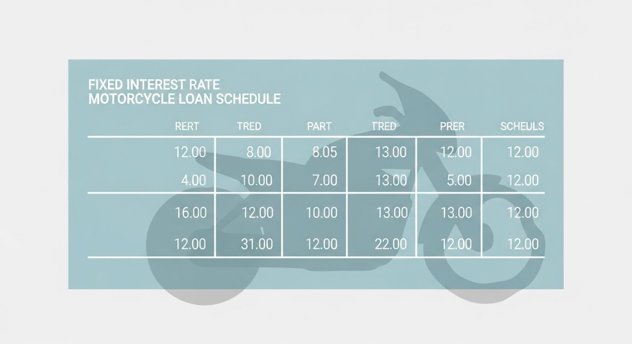 jadual pinjaman motosikal faedah tetap
