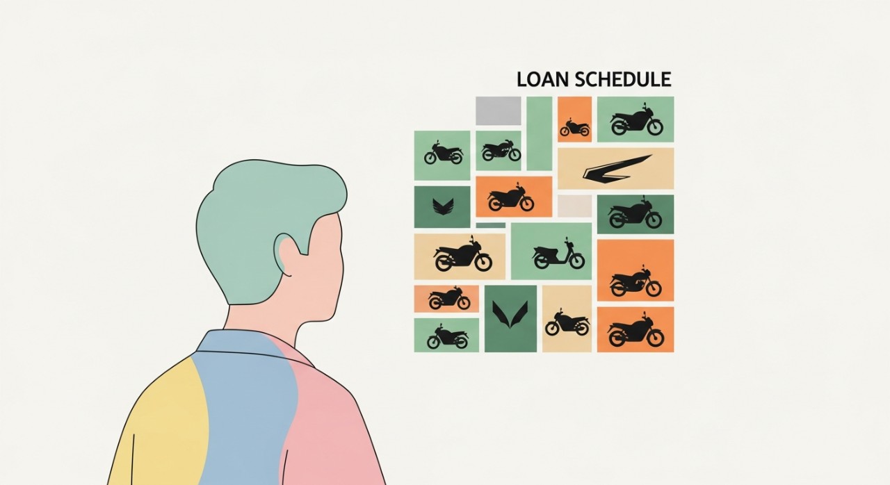 jadual pinjaman motosikal kapcai mengikut model dan jenama