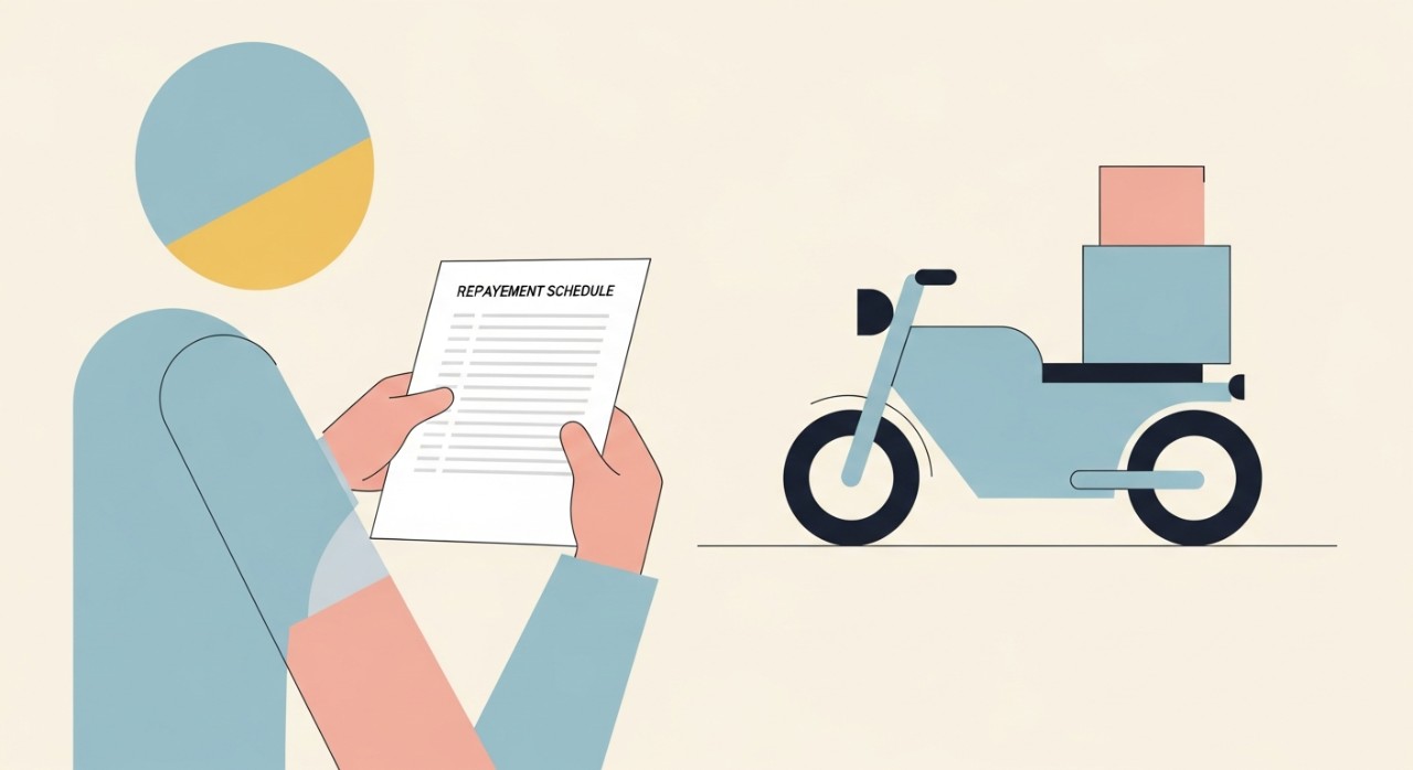 jadual pinjaman motosikal untuk penghantaran komersial