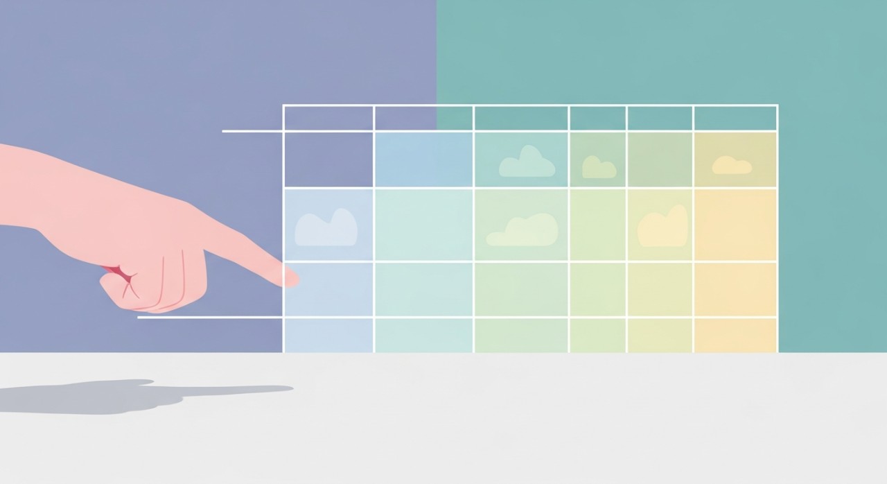 Senarai Jadual Pinjaman Kenderaan Bank Baharu di Malaysia 1 Tangan seseorang sedang menunjuk ke arah jadual perbandingan pinjaman kenderaan yang dicetak di atas meja.