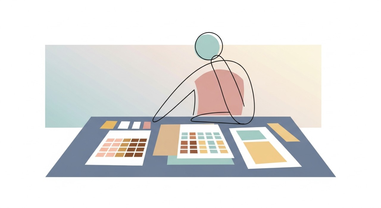 Seseorang sedang meneliti dokumen pinjaman kereta dan jadual pembayaran.