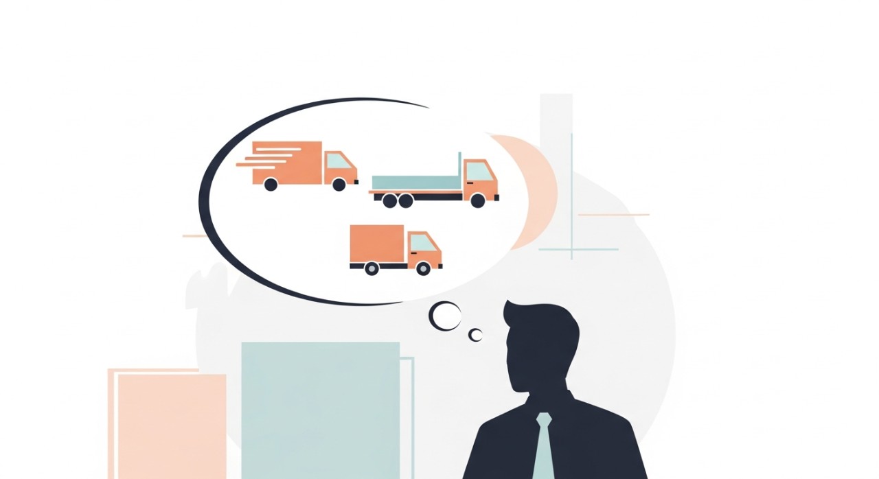 Seorang usahawan sedang membandingkan beberapa jenis kenderaan komersial untuk keperluan perniagaannya.