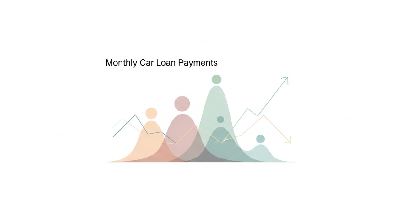 Graf yang menunjukkan perubahan ansuran bulanan untuk pinjaman kenderaan.
