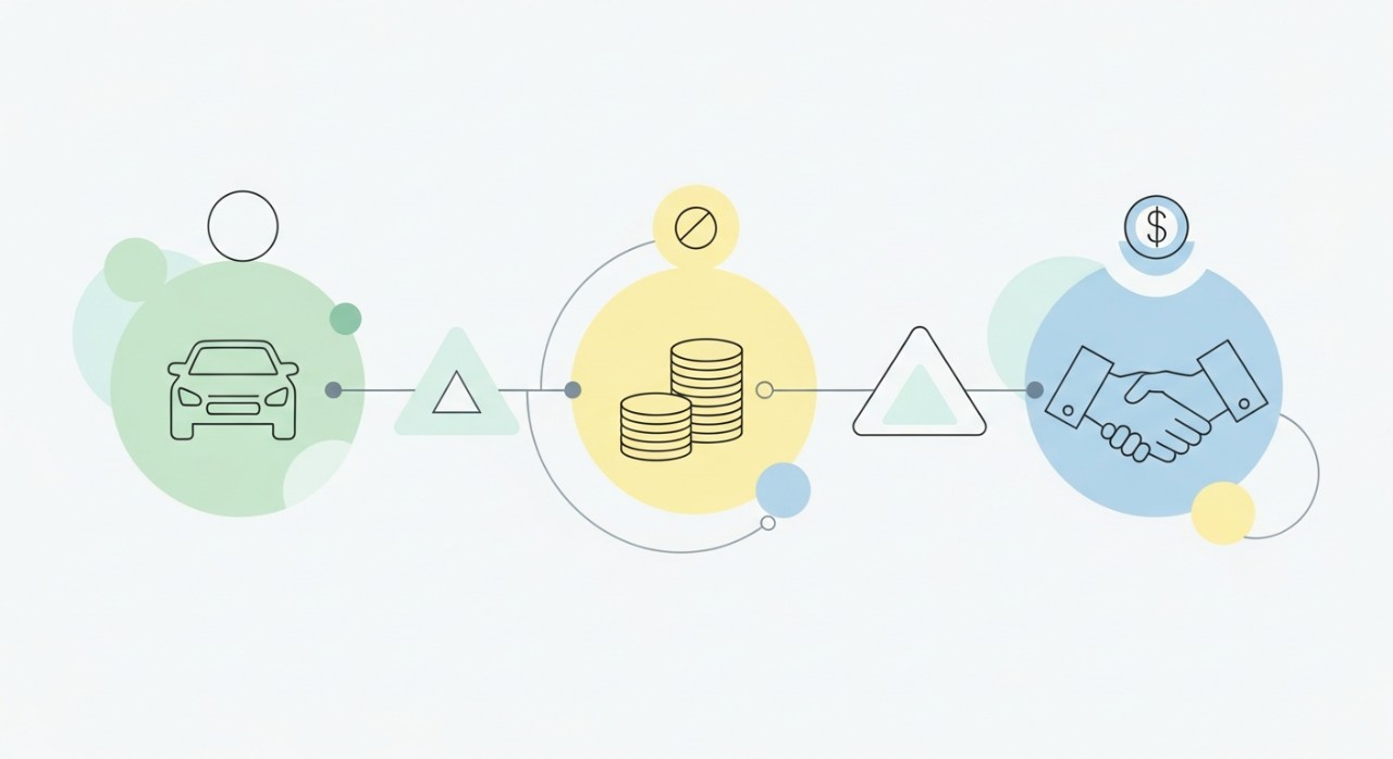 Infografik tentang pilihan pinjaman kenderaan patuh syariah.