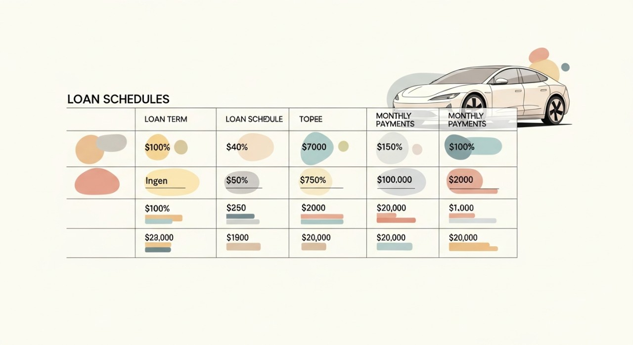 senarai jadual pinjaman kenderaan elektrik untuk model tertentu
