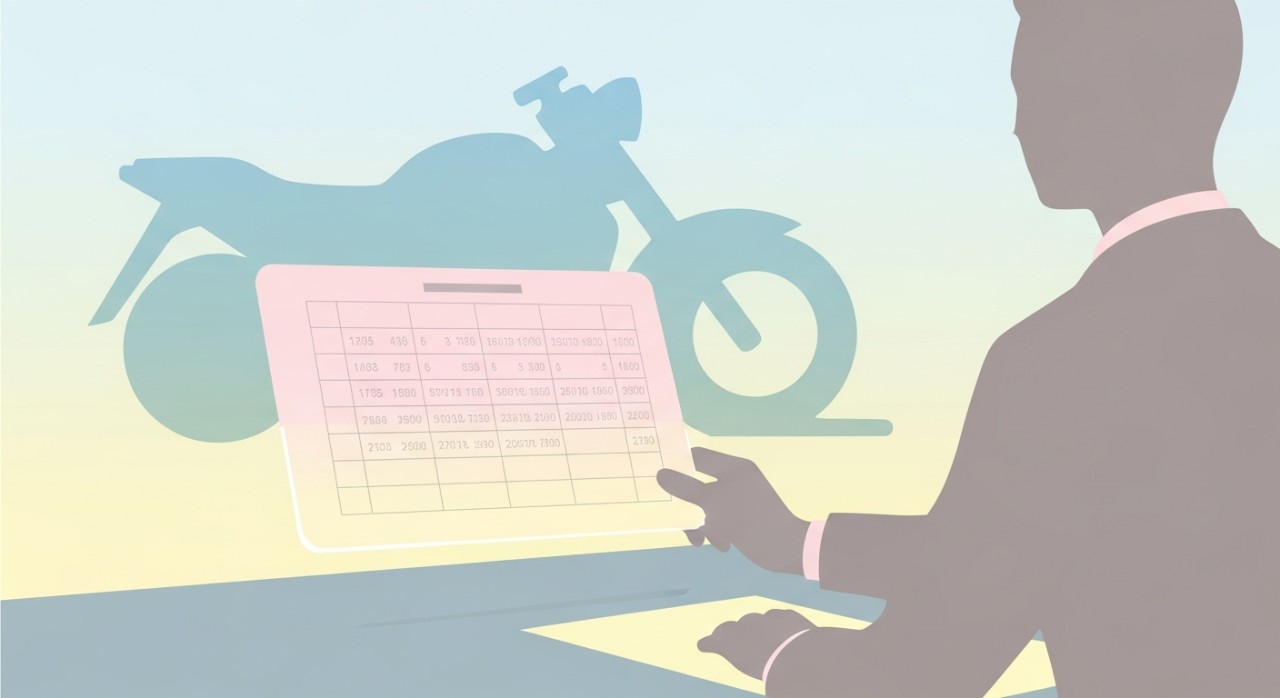 senarai jadual pinjaman kenderaan untuk penjawat awam motosikal