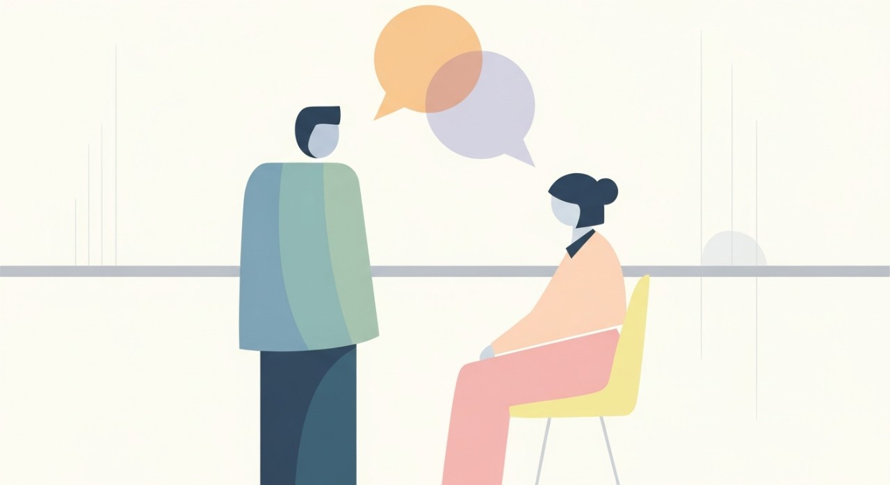 Seorang individu sedang berbincang dengan pegawai bank mengenai syarat pinjaman kenderaan.